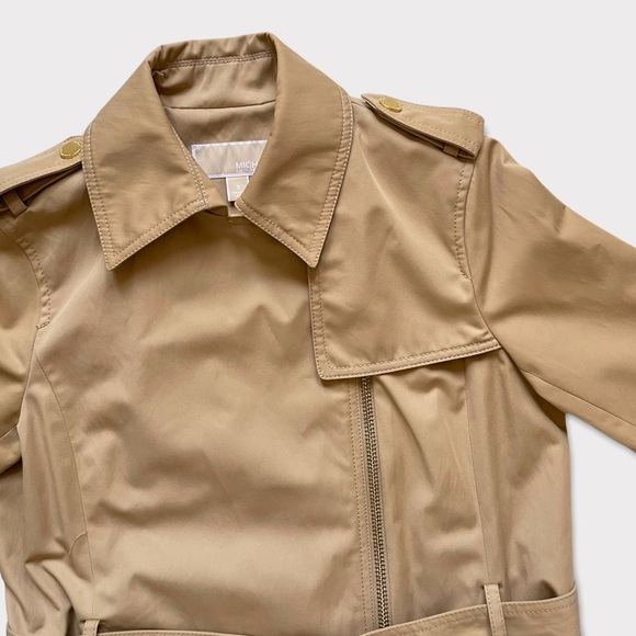 Michael Kors Belted Front Zip Trench Coat Jacket Small - Picture 9 of 12